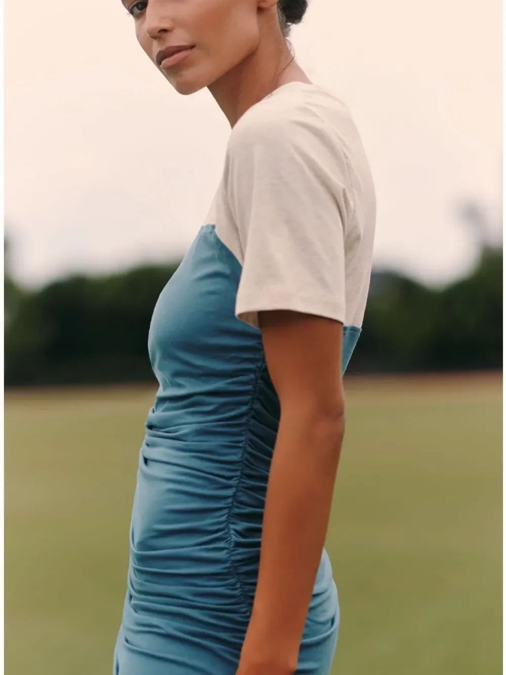 Daily Practice Colorblock Side- Rutched Mini Dress - Picture 3 of 4